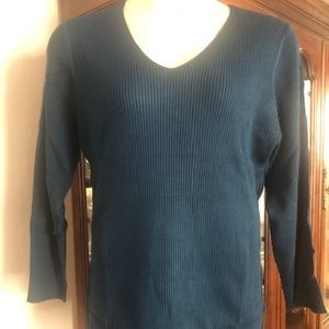 Lane Bryant Teal Ribbed Sweater New